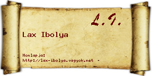Lax Ibolya névjegykártya